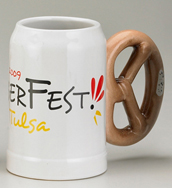 Pretzel Handle Mug, white mug body, 0.5l