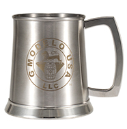 Stainless Steel 0.5L Tankard with Brown Laser Engraving<br>